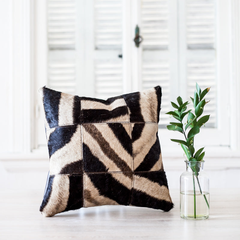 Zebra Patch Cushion Cover